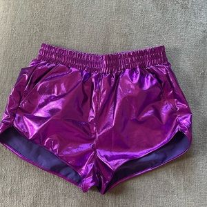 Purple iridescent shorts